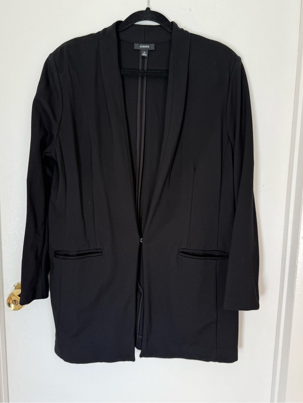 Alfani Women's Black Open Front Blazer